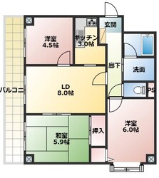 コスモ南武庫之荘の物件間取画像